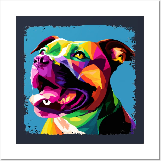 Staffordshire Bull Terrier Pop Art - Dog Lover Gifts Wall Art by PawPopArt